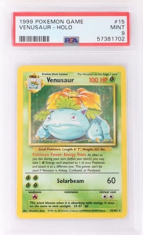 1999 POKEMON GAME VENUSAUR-HOLO #15 PSA 9 MINT (1 of 2)
