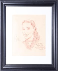 'PARISTAR BIRCH PERSONNEL' 1955 PASTEL FRAMED