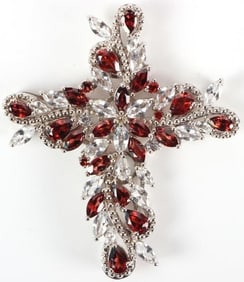 3.52CTW SAPPHIRE & 3.25CTW GARNET STERLING PENDANT