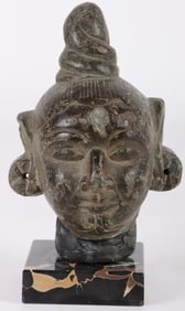 ANTIQUE BRONZE THAI BUDDHA HEAD BUST STATUE