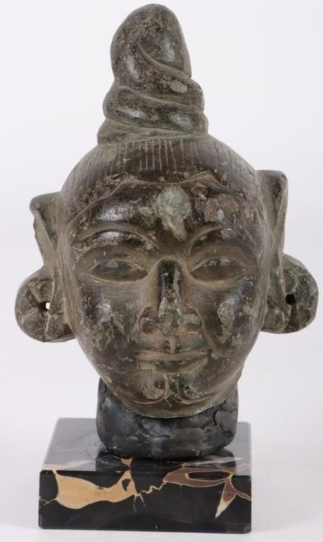 ANTIQUE BRONZE THAI BUDDHA HEAD BUST STATUE (1 of 4)