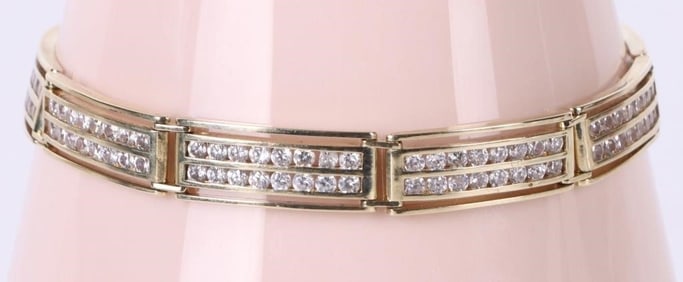 10K YELLOW GOLD CUBIC ZIRCONIUM MEN'S BRACELET