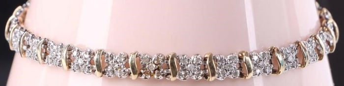 10K YELLOW GOLD DIAMOND LADIES BRACELET