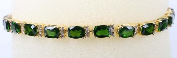 VERMEIL TSAVORITE & TOPAZ LADIES BRACELET