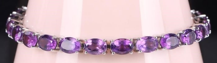 EMA STERLING SILVER LADIES AMETHYST BRACELET
