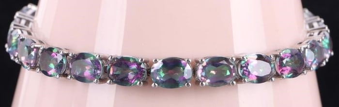 STERLING SILVER MYSTIC TOPAZ LADIES BRACELET