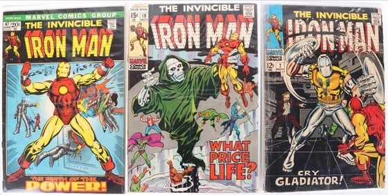 IRON MAN #7, #19 & #47 SILVER AGE COMIC BOOKS