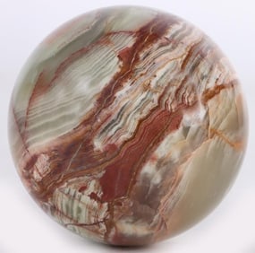 1,495 GRAMS GREEN ONYX LAYERED SPHERE