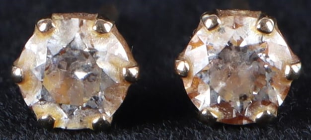 0.5CTW 14K YELLOW GOLD LADIES EARRINGS W/ DIAMONDS