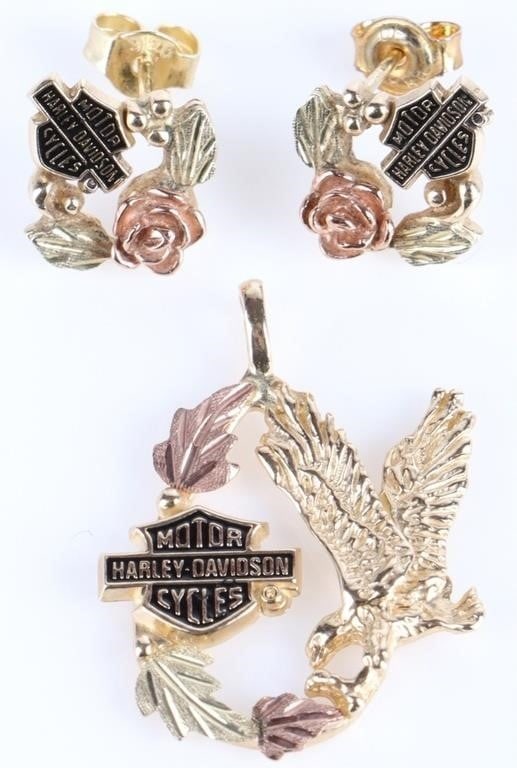 10K YELLOW GOLD HARLEY DAVIDSON MATCHING SET (1 of 6)