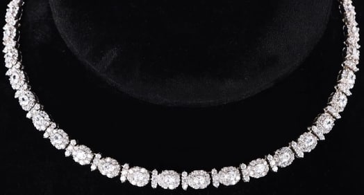 CZ STERLING SILVER NECKLACE AND EARRINGS