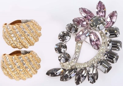 VINTAGE CINER & EISENBERG RHINESTONE JEWELRY