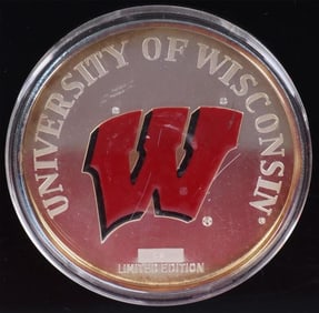 FINE SILVER 6OZT DIAMOND WISCONSIN ROSE BOWL ROUND