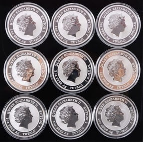 2020 P FINE SILVER 1OZT RPF TUVALU BULLION - (10)