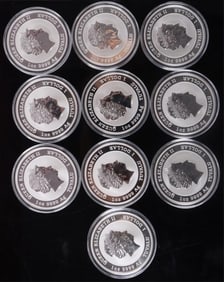 2020 P FINE SILVER 1OZT RPF TUVALU BULLION - (10)