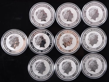 2020 P FINE SILVER 1OZT RPF TUVALU BULLION - (10)