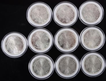 FINE SILVER BUFFALO 1 OZT BULLION ROUNDS - (10)