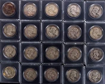 ASSORTED FRANKLIN & KENNEDY HALF DOLLARS - (20)