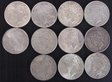 ASSORTED 90% SILVER LIBERTY PEACE DOLLARS - (13)