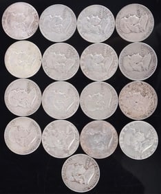 ASSORTED 90% SILVER BEN FRANKLIN HALF DOLLARS-(17)