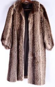 LEONARD FURS BEAVER FUR COAT LADIES