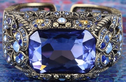 HEIDI DAUS BLUE RHINESTONE LARGE DESIGNER BRACELET