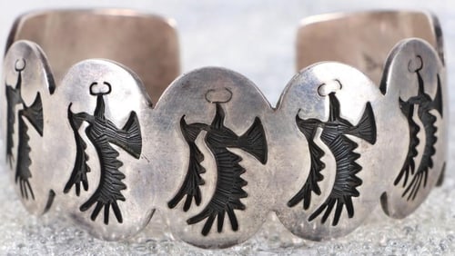 EAGLE NATIVE AMERICAN STERLING SILVER CUFF