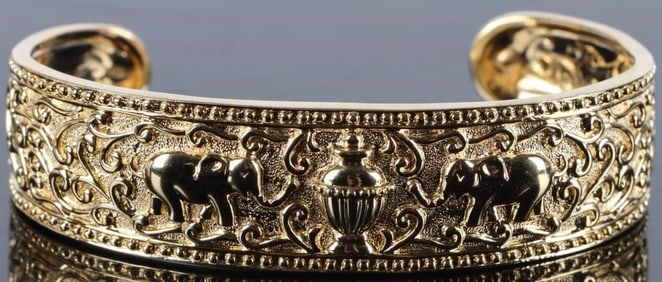 VERMIEL STERLING ELEPHANT CUFF BRACELET