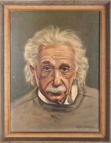 ANTHONY DE FRANGE PORTRAIT OF ALBERT EINSTEIN OIL
