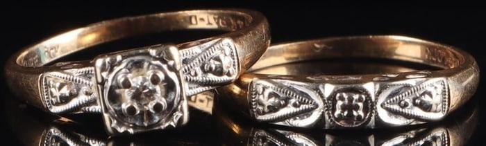 0.04CT. DIAMOND 14KT. YELLOW GOLD WEDDING SET