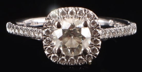 18K WHITE GOLD GIA 0.76CT SI2 DIAMOND LADIES RING