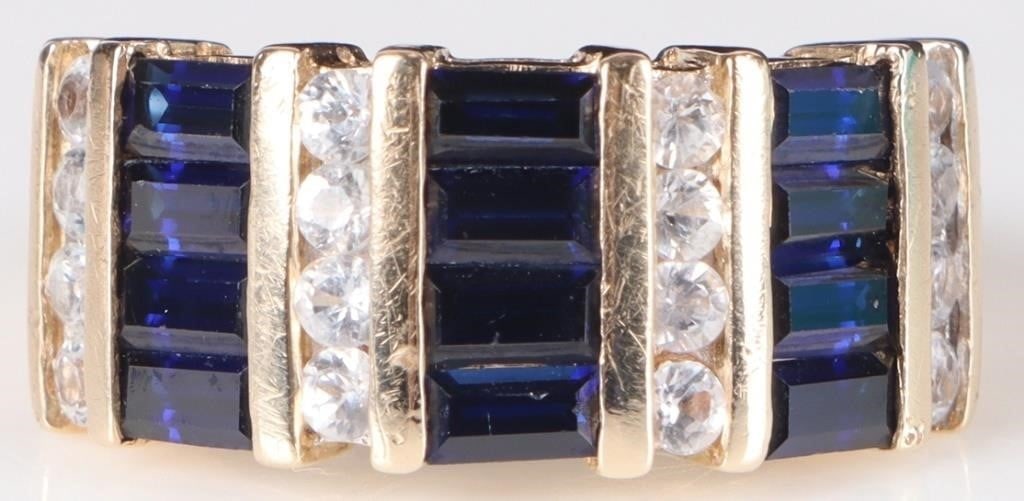DELUXE 14K YELLOW GOLD RING W/ DIAMONDS & TOPAZ (1 of 4)