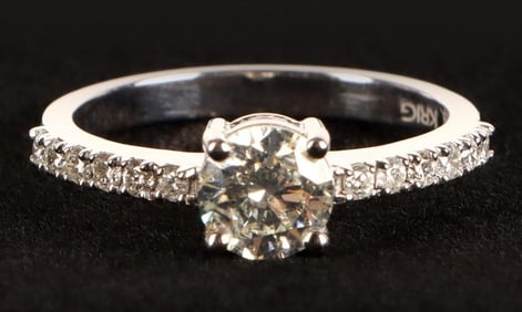 1.04CT CENTER DIAMOND UNITY RING IN 14K WHITE GOLD