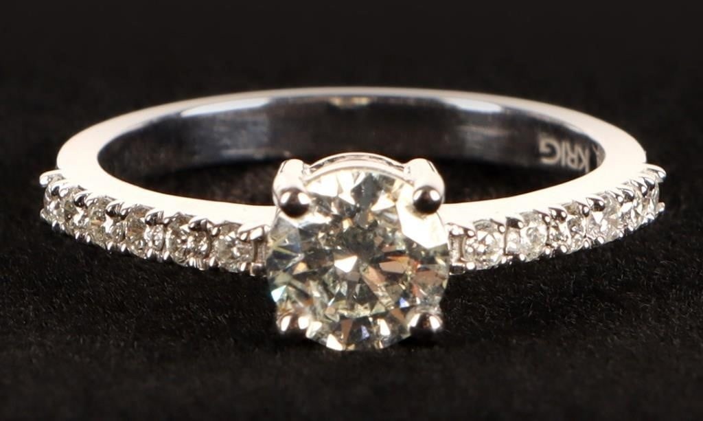 1.04CT CENTER DIAMOND UNITY RING IN 14K WHITE GOLD (1 of 5)