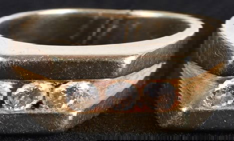 14K YELLOW GOLD NATURAL DIAMOND MEN'S RING