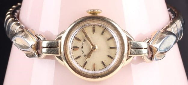 VINTAGE 14K YELLOW GOLD HAMILTON LADIES WRISTWATCH
