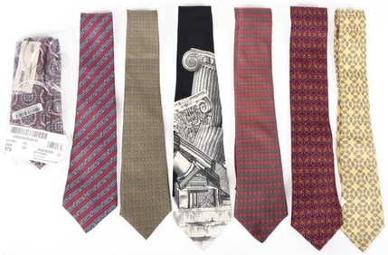 MEN'S DESIGNER SILK NECK TIES LOT OF 7