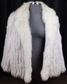 GENUINE WHITE FOX FUR COAT FINNISH BRIGHTENED