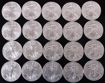 FINE SILVER ROLL OF 20 AMERICAN EAGLES U.S. TREAS
