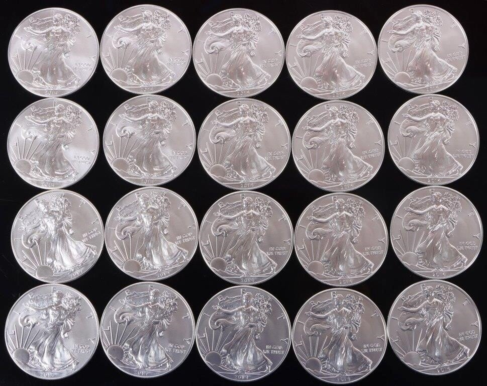 FINE SILVER ROLL OF 20 AMERICAN EAGLES U.S. TREAS (1 of 3)
