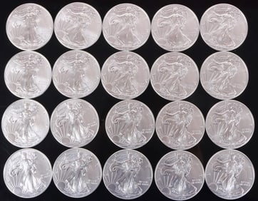 FINE SILVER ROLL OF 20 AMERICAN EAGLES U.S. TREAS