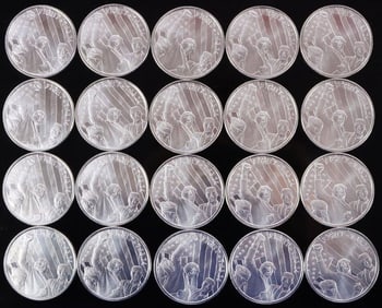 FINE SILVER ROLL OF 20 DONALD TRUMP FIGHT ROUNDS