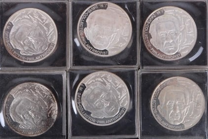 FINE SILVER 1 OZT J.M. DAVIS COLLECTOR ROUNDS -(6)