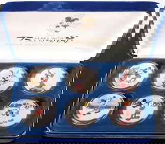 FINE SILVER 75 YEARS W/ MICKEY PROOF MEDALLION SET