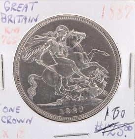 ANTIQUE GREAT BRITISH CROWN 1887
