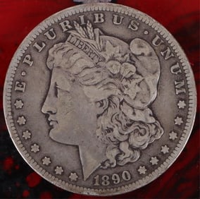 1890 CARSON CITY 90% SILVER F MORGAN DOLLAR