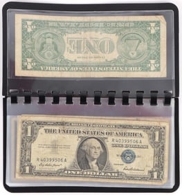 VINTAGE ASSORTED U.S. CURRENCY W/ ALBUM - (10)