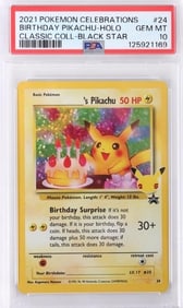 PSA 10 POKEMON BIRTHDAY PIKACHU #24 BLACK STAR