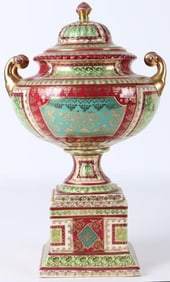 19TH C. URN AUSTRIAN PORCELAIN VASE PAINTED