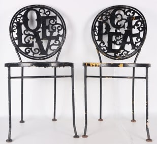 ARTHUR UMANOFF LOVE PEACE CHAIRS MIDCENTURY MODERN